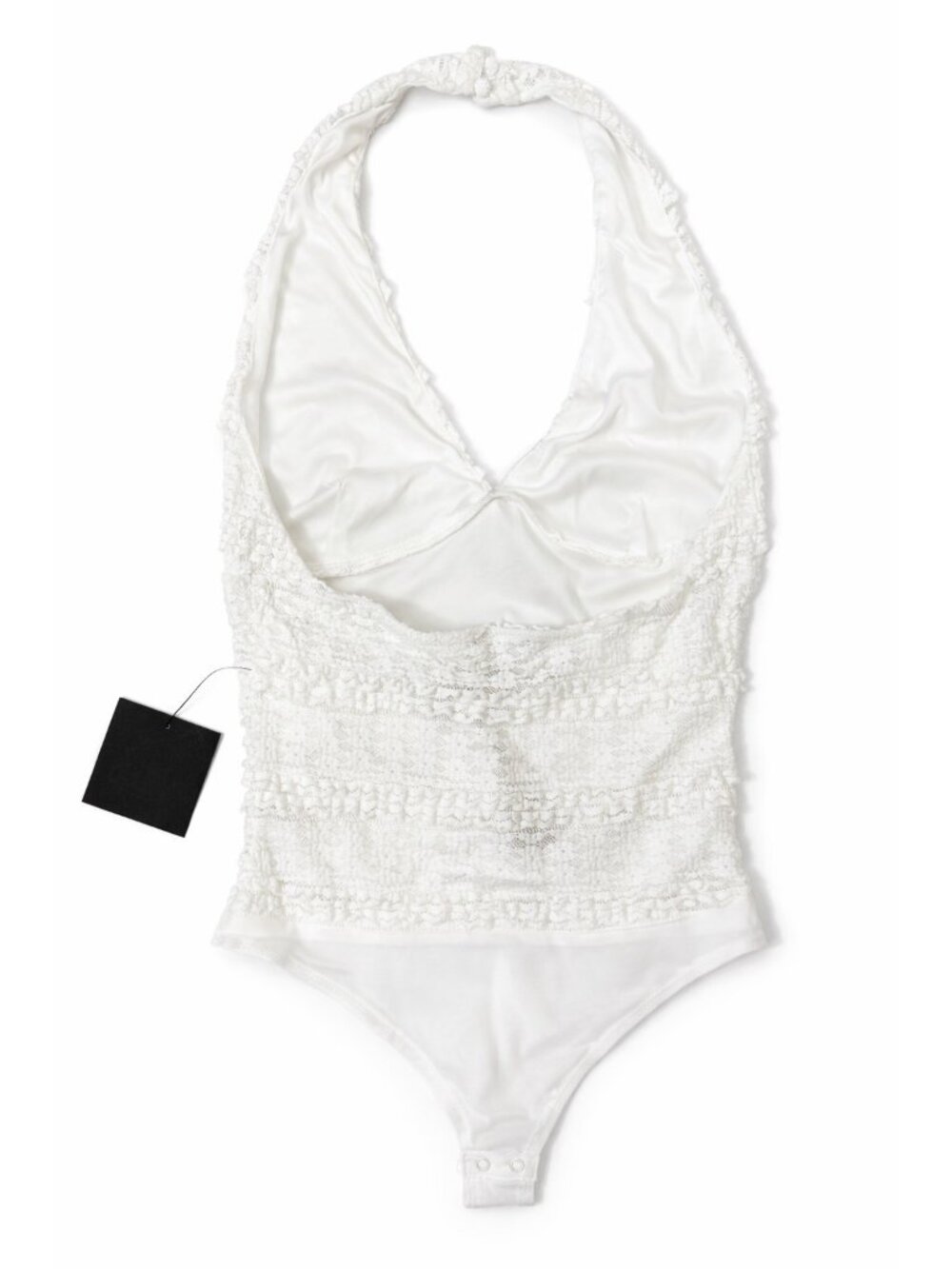 NWT Lulus Lorna Lace Halter Neck Bodysuit White Size Small - Picture 5 of 8